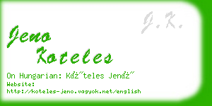 jeno koteles business card